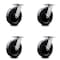 Service Caster 8 Inch Kingpinless Polyolefin Wheel Swivel Top Plate Caster SCC, 4PK SCC-KP30S820-POR-4 - alternate 1